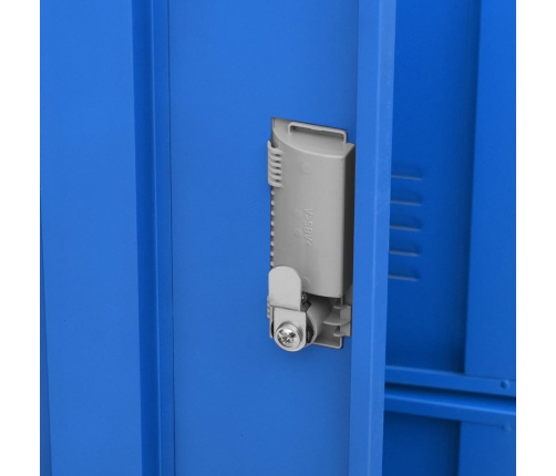 vidaXL ģērbtuves skapji, 2 gab., 90x45x92,5 cm, tērauds, pelēki, zili