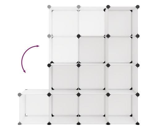 vidaXL plaukts, 12 kubveida nodalījumi, caurspīdīgs, plastmasa