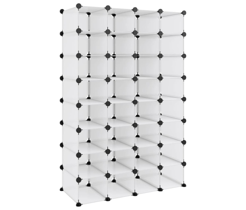 vidaXL apavu plaukts, caurspīdīgs, 93x36,5x140 cm, plastmasa