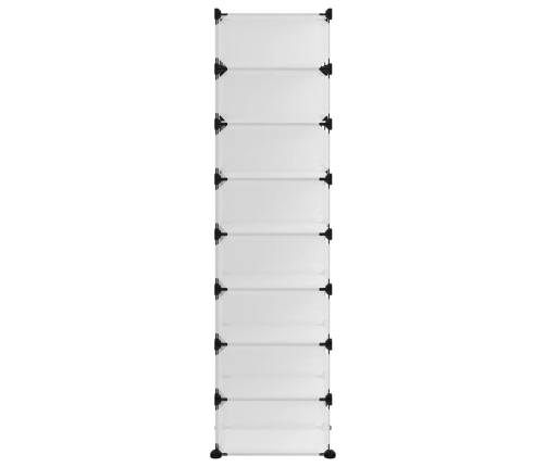 vidaXL apavu plaukts, caurspīdīgs, 93x36,5x140 cm, plastmasa