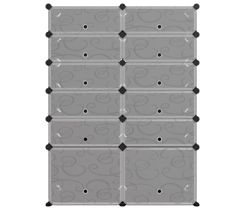 vidaXL apavu plaukts, melns, 94x37x125 cm, plastmasa