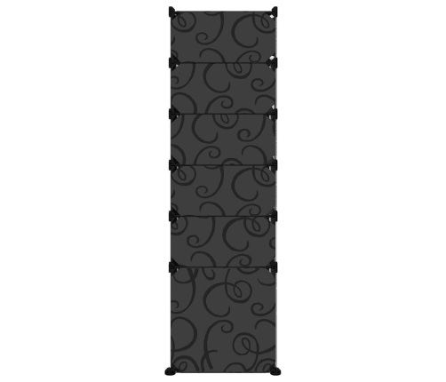 vidaXL apavu plaukts, melns, 94x37x125 cm, plastmasa