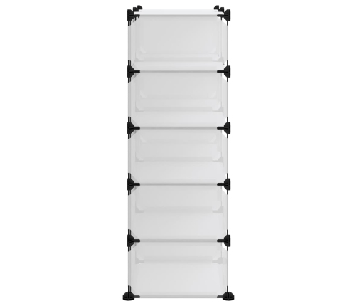 vidaXL apavu plaukts, caurspīdīgs, 84x32x88,5 cm, plastmasa