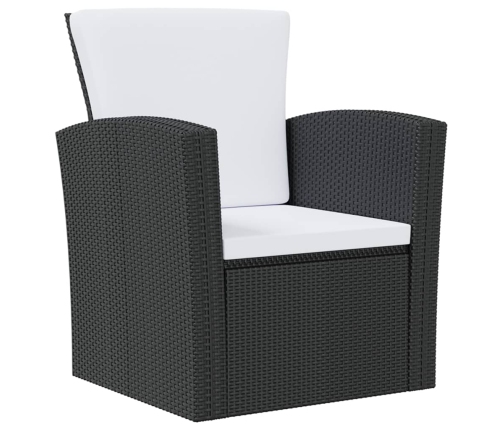 vidaXL 8-daļīgs dārza mēbeļu komplekts, matrači, PE rotangpalma, melns