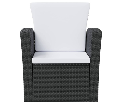 vidaXL 8-daļīgs dārza mēbeļu komplekts, matrači, PE rotangpalma, melns