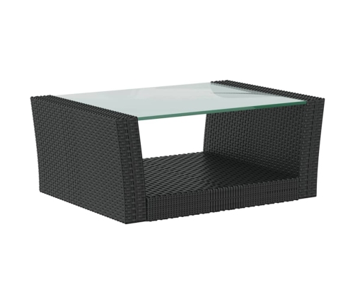 vidaXL 8-daļīgs dārza mēbeļu komplekts, matrači, PE rotangpalma, melns