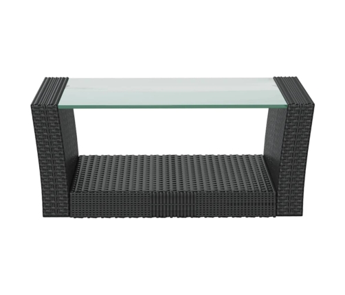 vidaXL 8-daļīgs dārza mēbeļu komplekts, matrači, PE rotangpalma, melns