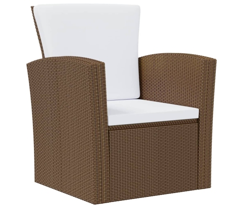 vidaXL 8-daļīgs dārza mēbeļu komplekts, matrači, PE rotangpalma, brūns