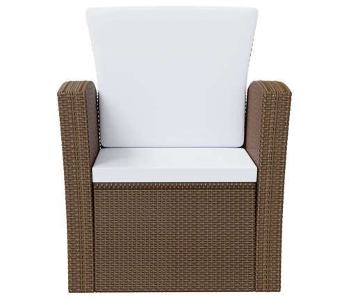 vidaXL 8-daļīgs dārza mēbeļu komplekts, matrači, PE rotangpalma, brūns