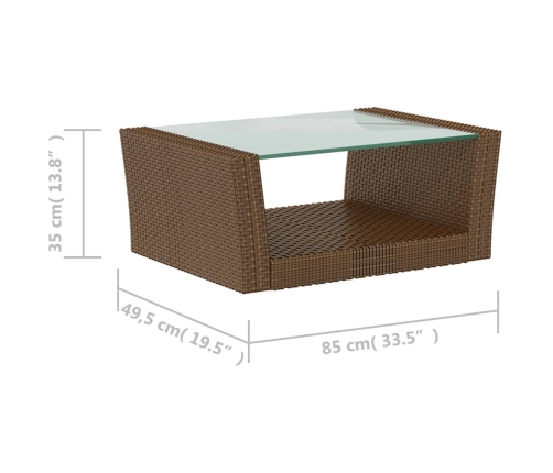 vidaXL 8-daļīgs dārza mēbeļu komplekts, matrači, PE rotangpalma, brūns