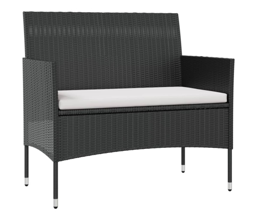 vidaXL 8-daļīgs dārza atpūtas mēbeļu komplekts, melna PE rotangpalma