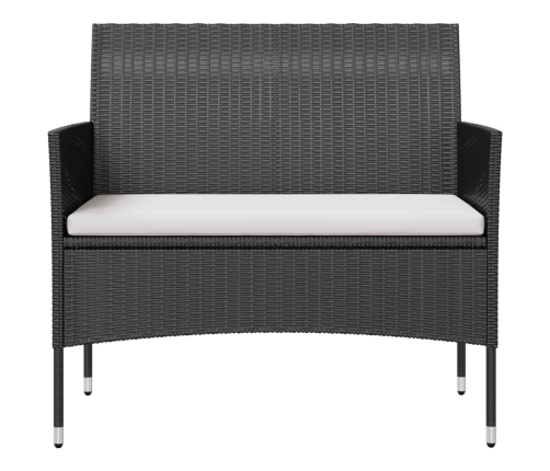 vidaXL 8-daļīgs dārza atpūtas mēbeļu komplekts, melna PE rotangpalma