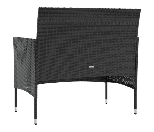 vidaXL 8-daļīgs dārza atpūtas mēbeļu komplekts, melna PE rotangpalma