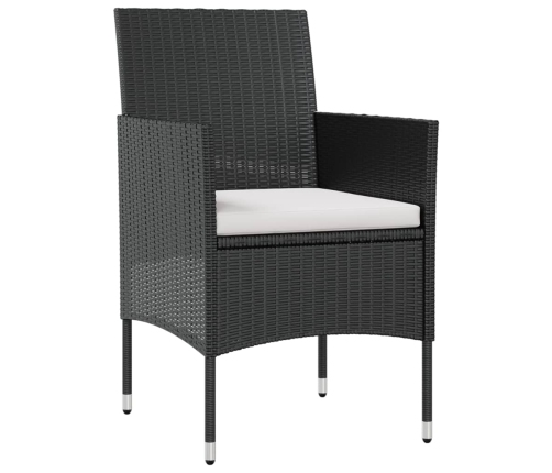 vidaXL 8-daļīgs dārza atpūtas mēbeļu komplekts, melna PE rotangpalma