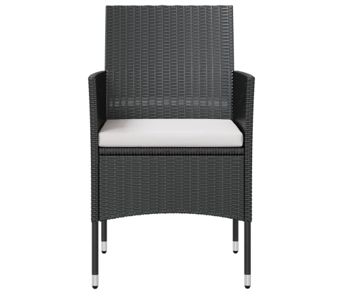 vidaXL 8-daļīgs dārza atpūtas mēbeļu komplekts, melna PE rotangpalma