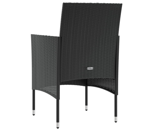 vidaXL 8-daļīgs dārza atpūtas mēbeļu komplekts, melna PE rotangpalma