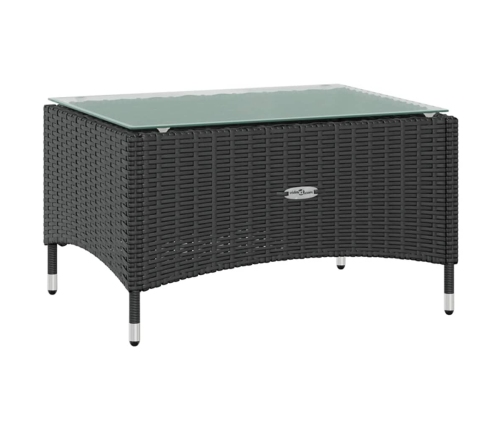 vidaXL 8-daļīgs dārza atpūtas mēbeļu komplekts, melna PE rotangpalma