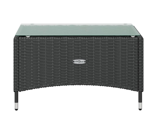 vidaXL 8-daļīgs dārza atpūtas mēbeļu komplekts, melna PE rotangpalma