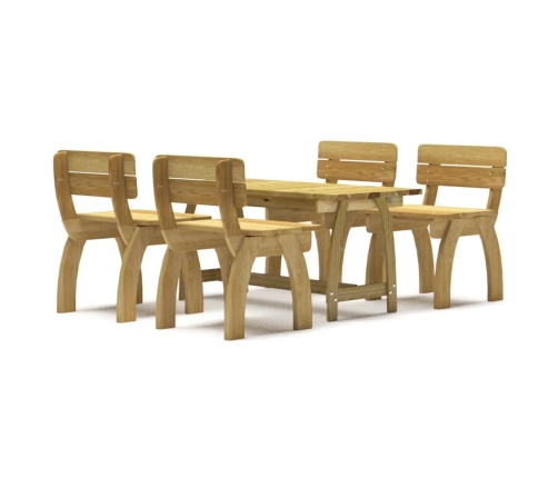 vidaXL 5-daļīgs dārza mēbeļu komplekts, impregnēts priedes koks