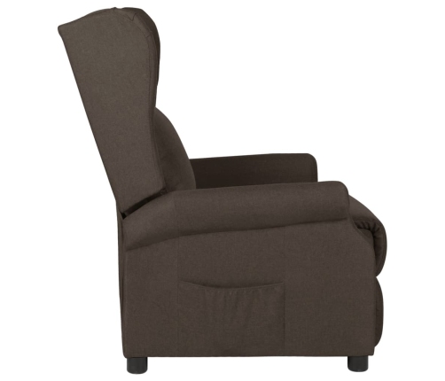 vidaXL atpūtas krēsls, atgāžams, tumši brūns audums