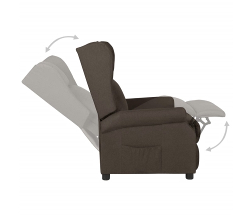 vidaXL atpūtas krēsls, atgāžams, tumši brūns audums