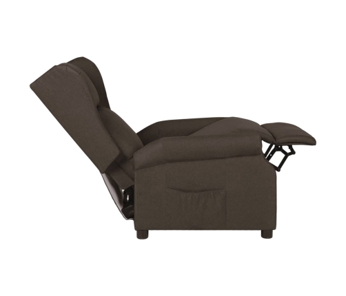 vidaXL atpūtas krēsls, atgāžams, tumši brūns audums