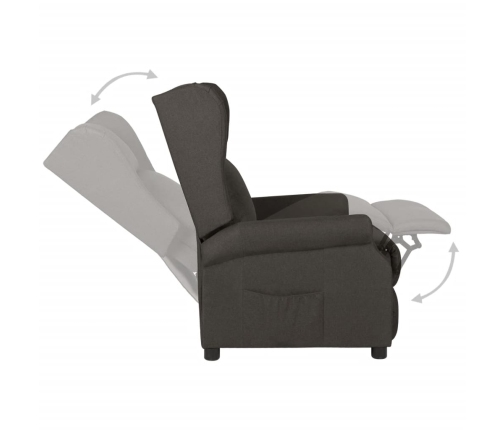 vidaXL atpūtas krēsls, atgāžams, pelēkbrūns audums