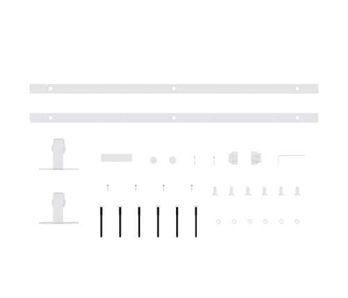 vidaXL bīdāmo skapja durvju komplekts, oglekļa tērauds, 122 cm, balts