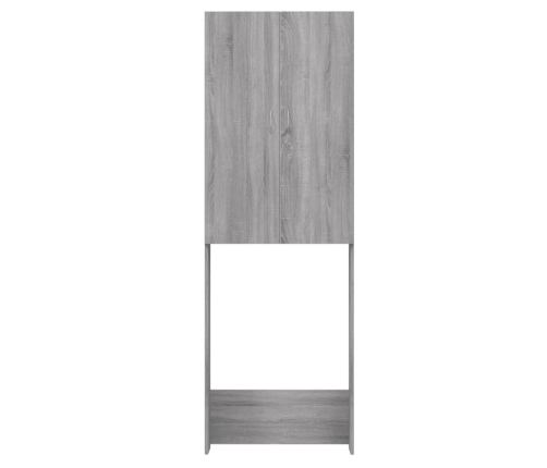 vidaXL veļasmašīnas skapītis, pelēcīga ozola krāsa, 64x25,5x190 cm