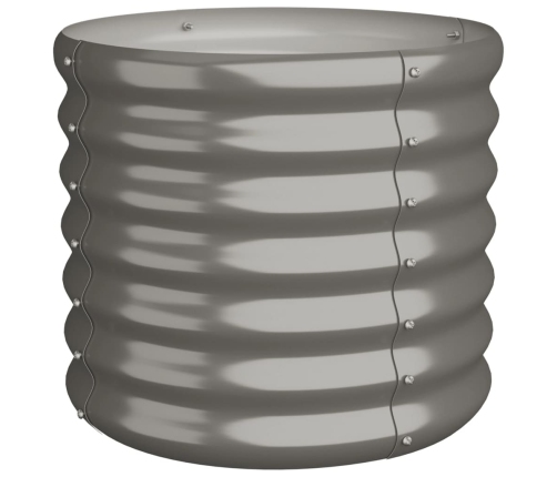 vidaXL dārza puķu kaste, 40x40x36 cm, pulverkrāsots tērauds, pelēka