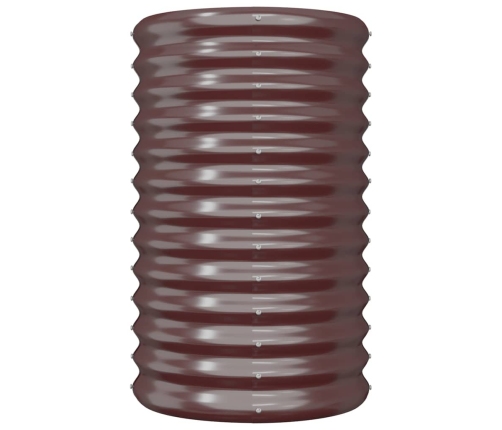 vidaXL dārza puķu kaste, 40x40x68 cm, pulverkrāsots tērauds, brūna