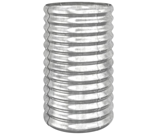 vidaXL dārza puķu kaste, 40x40x68cm, pulverkrāsots tērauds, sudrabaina