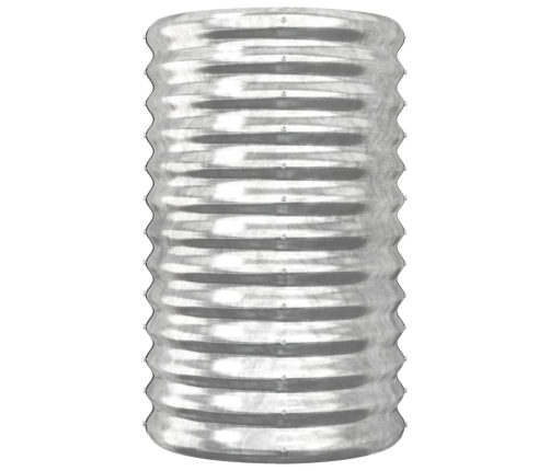 vidaXL dārza puķu kaste, 40x40x68cm, pulverkrāsots tērauds, sudrabaina