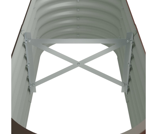 vidaXL augstā puķu kaste, 114x40x36 cm, pulverkrāsots tērauds, brūna