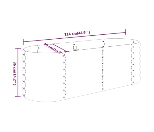 vidaXL augstā puķu kaste, 114x40x36 cm, pulverkrāsots tērauds, brūna