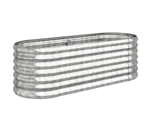 vidaXL augstā puķu kaste, 114x40x36 cm, tērauds, sudrabaina