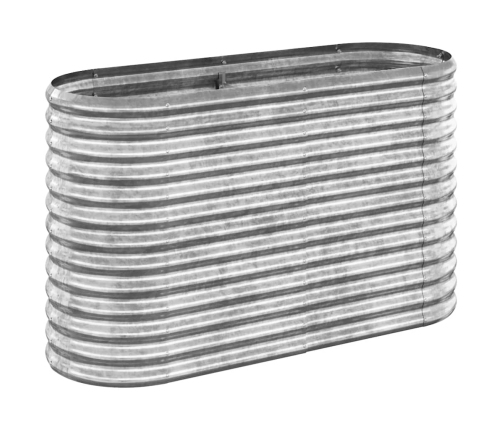 vidaXL augstā puķu kaste, 114x40x68 cm, tērauds, sudrabaina