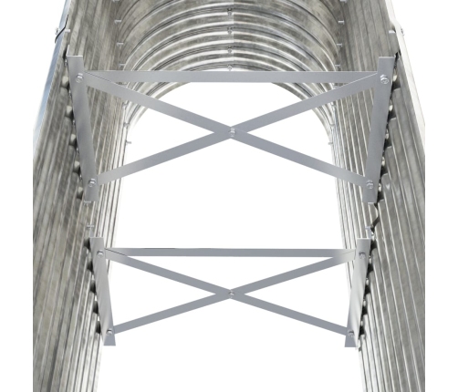 vidaXL augstā puķu kaste, 114x40x68 cm, tērauds, sudrabaina