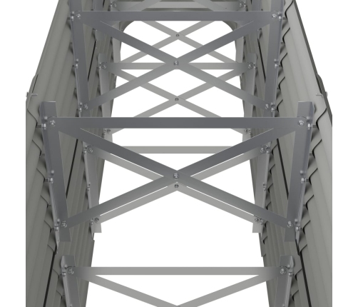 vidaXL augstā puķu kaste, 224x40x68 cm, pulverkrāsots tērauds, pelēka