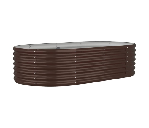 vidaXL augstā puķu kaste, 152x80x36 cm, pulverkrāsots tērauds, brūna