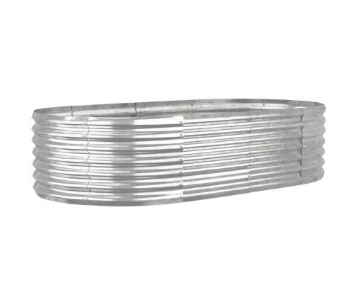 vidaXL augstā puķu kaste, 152x80x36 cm, tērauds, sudrabaina