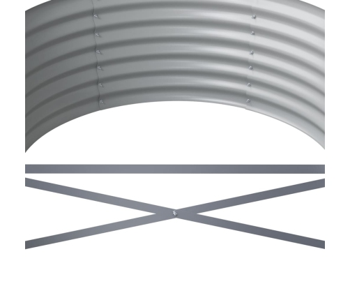 vidaXL augstā puķu kaste, 368x80x36 cm, pulverkrāsots tērauds, pelēka