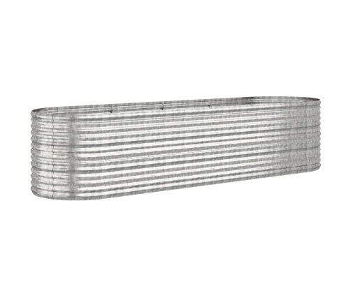 vidaXL augstā puķu kaste, 296x80x68 cm, tērauds, sudrabaina