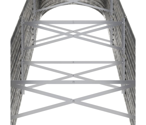 vidaXL augstā puķu kaste, 296x80x68 cm, tērauds, sudrabaina