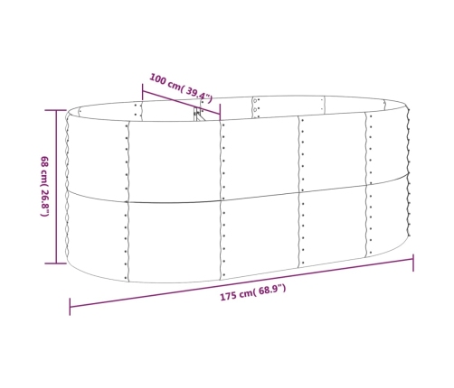 vidaXL augstā puķu kaste, 175x100x68 cm, tērauds, antracītpelēka