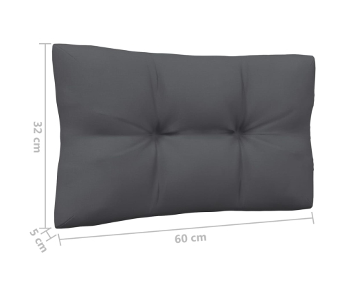 vidaXL 2-vietīgs dārza dīvāns ar antracītpelēkiem spilveniem, priede
