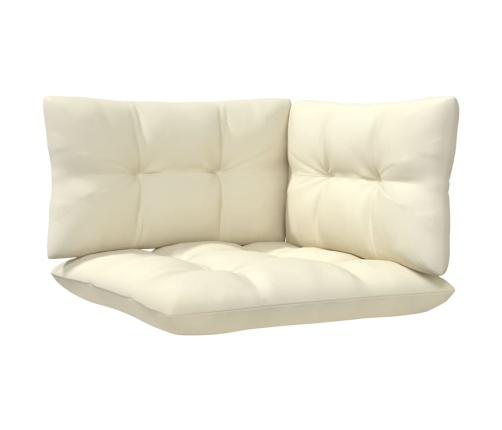 vidaXL 6-daļīgs dārza mēbeļu komplekts ar krēmkrāsas matračiem, priede