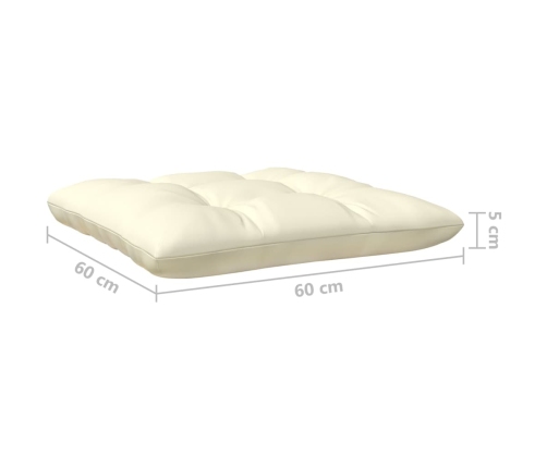 vidaXL 6-daļīgs dārza mēbeļu komplekts ar krēmkrāsas matračiem, priede