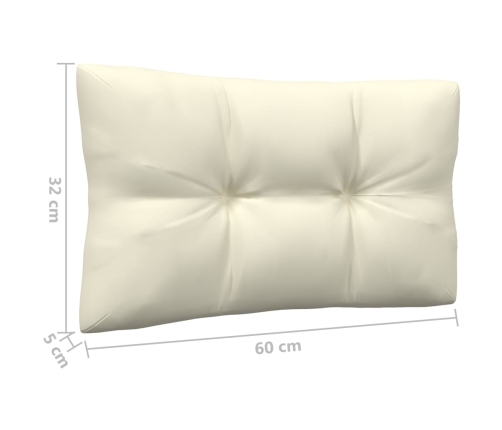 vidaXL 6-daļīgs dārza mēbeļu komplekts ar krēmkrāsas matračiem, priede