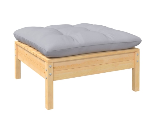 11-Daļīgs Dārza Mēbeļu Komplekts Ar Pelēkiem Matračiem, Priede Vidaxl